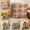 Capybaracartooncute Pillow Case Pillowcase, Double-Sided Printed, Sofa Cushion, Bedroom Headboard