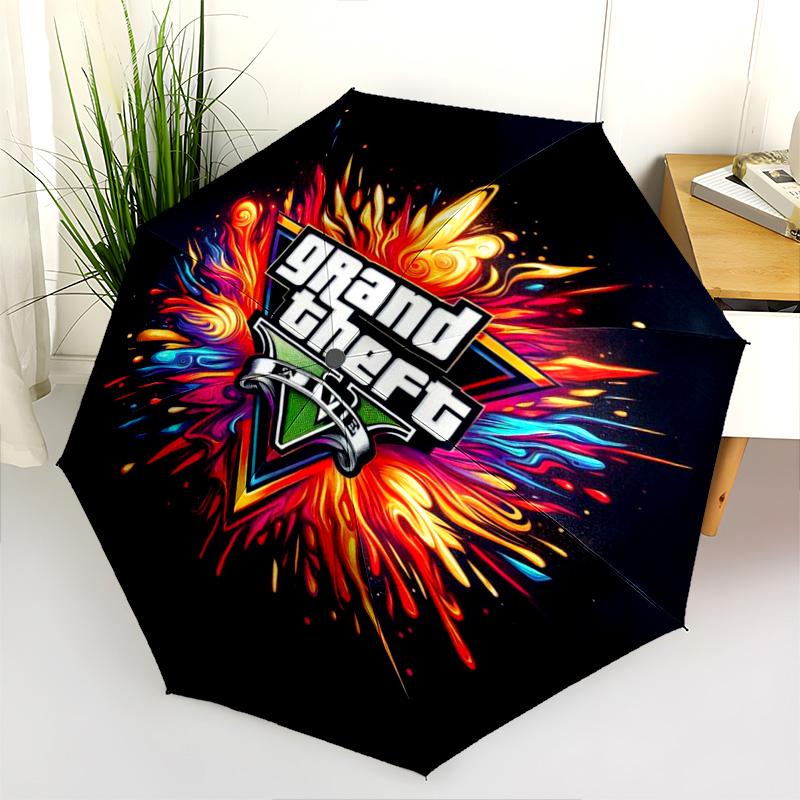 Vibes Vice City Folding Umbrella 8 Paraphenoid Bones Suitable for All Seasons Outdoor Light Three Folds