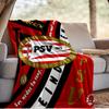 PSV Eindhoven Logo Deken Buiten Flanellen Deken voor Kamperen, Wandelen, Tuinfeesten, Picknick Benodigdheden, Cadeau voor Familie en Vrienden