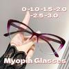 Anti Blue Light Eye Cat Eye Myopia משקפי קוצר ראייה לגברים ולנשים משקפי קוצר ראיה קלים במיוחד משקפיים עם מרשם 0 עד -3.0