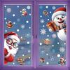 Christmas Electrostatic Window Stickers 3D Santa Claus Snowflake Design for Holiday Home Office Window Decoration