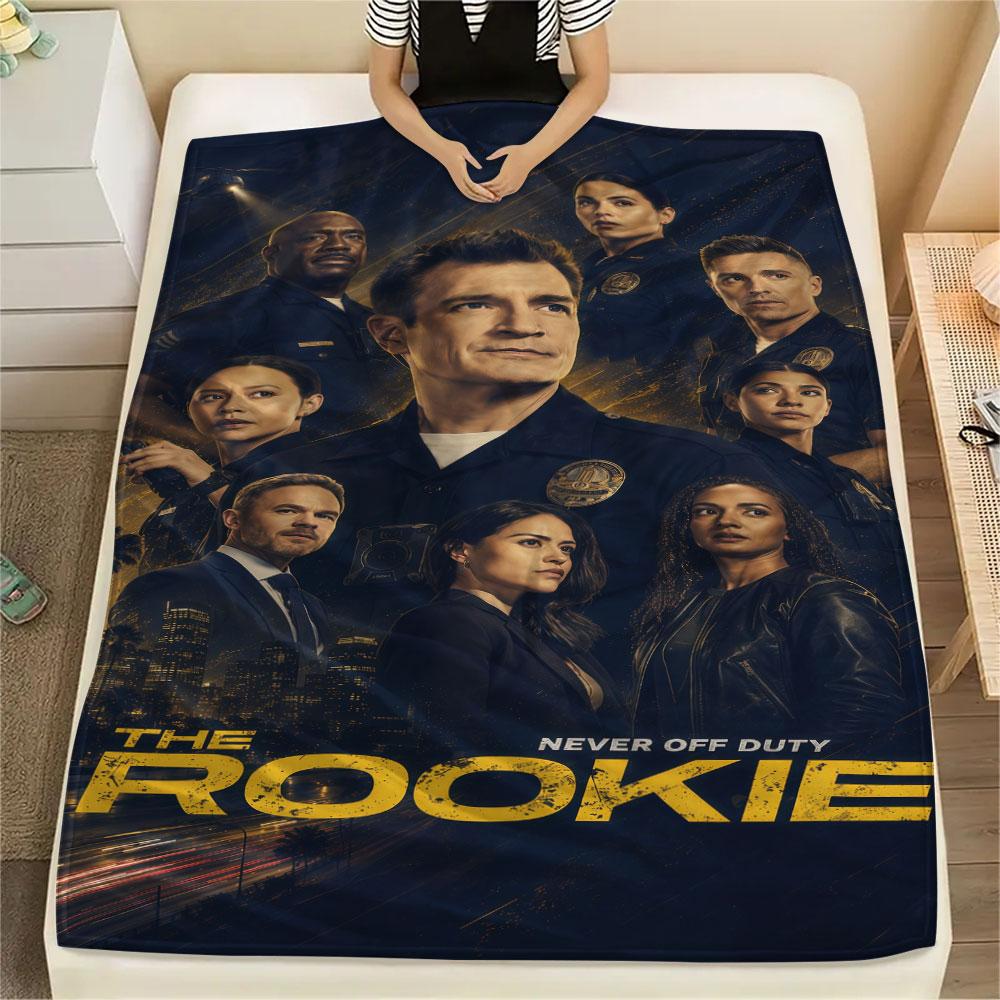 1PC THE ROOKIE Patterned Flannel Blanket Suitable For All Seasons for Home Decor Warmth and Comfort Gifts Holiday Present