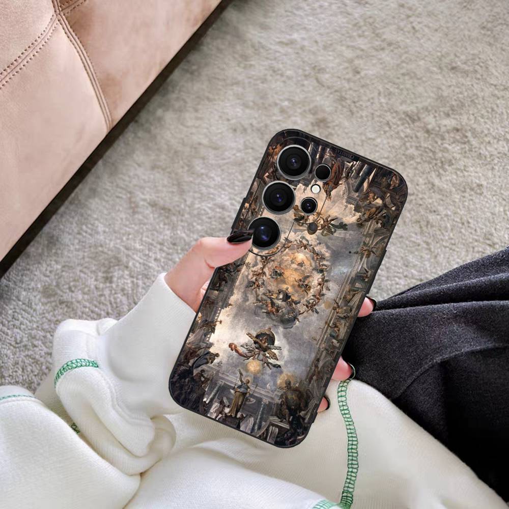 Renaissance Frescoes Phone Case For Samsung S 24 Fe 25 Ultra Plus 20 Lite 21 30 22 23 24 22 Ultra 5G Fundas