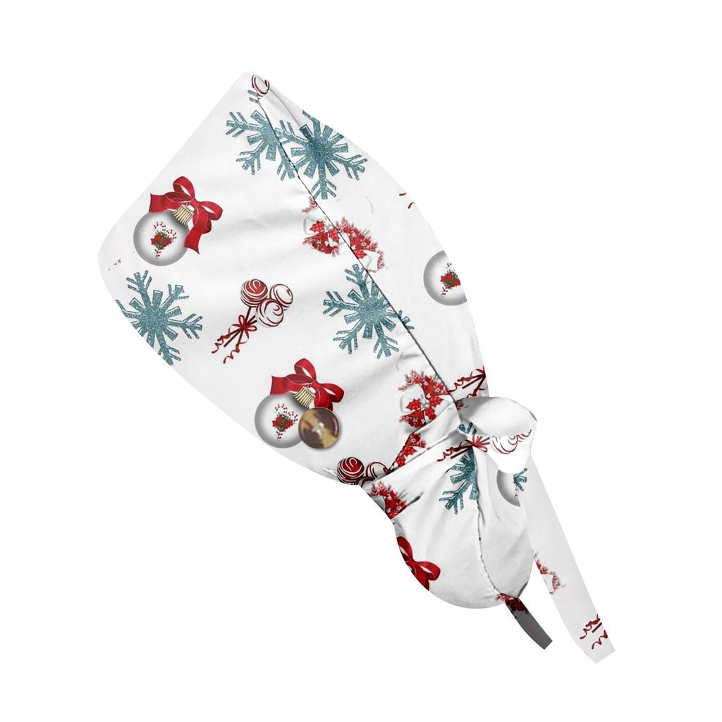 Modische Arbeitsmütze mit Weihnachtsdruck, lässige Damen-Pferdeschwanzmütze, Waschmütze, Baotou-Kappe