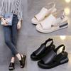 Fashion Summer Women's Sandals Fashion Wedge Platform Sandals Light PU Leather Sandals for Women Casual Peep Toe Sandal Zapatos De Mujer