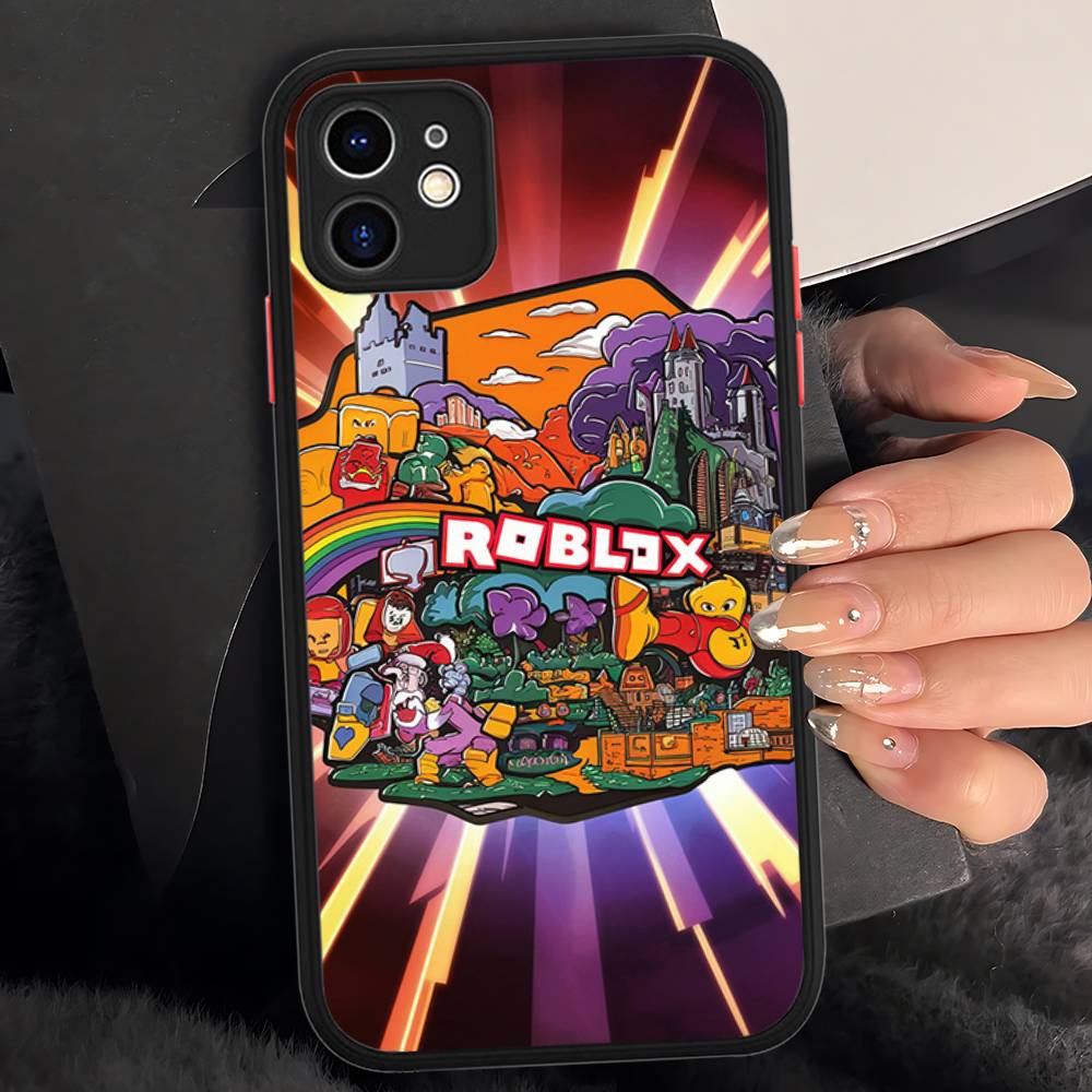 Populárna hra R-Roblox Puzdro na telefón Pre IPhone 16 Pro Max 15 14 13 12 11 XS MAX X Plus Cukríková farba Matný TPU kryt na telefón