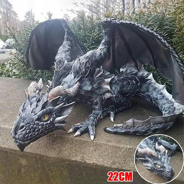 Drageskulptur-Dragon Guardian Statue Hage Drage Skulptur Statue Utendørs dekorasjon Gotisk Drage Hjem og Utendørs Hage Statue
