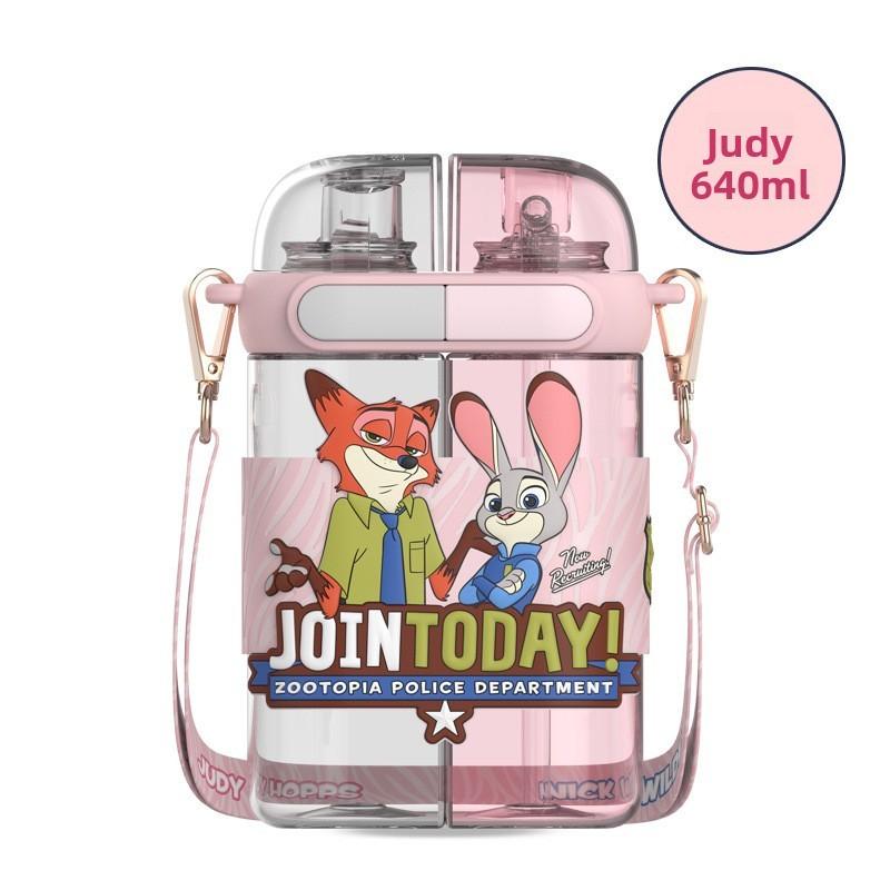 Zootopia Judy And Nick Tritan Kids Water Bottle With Straw For School And Travel
