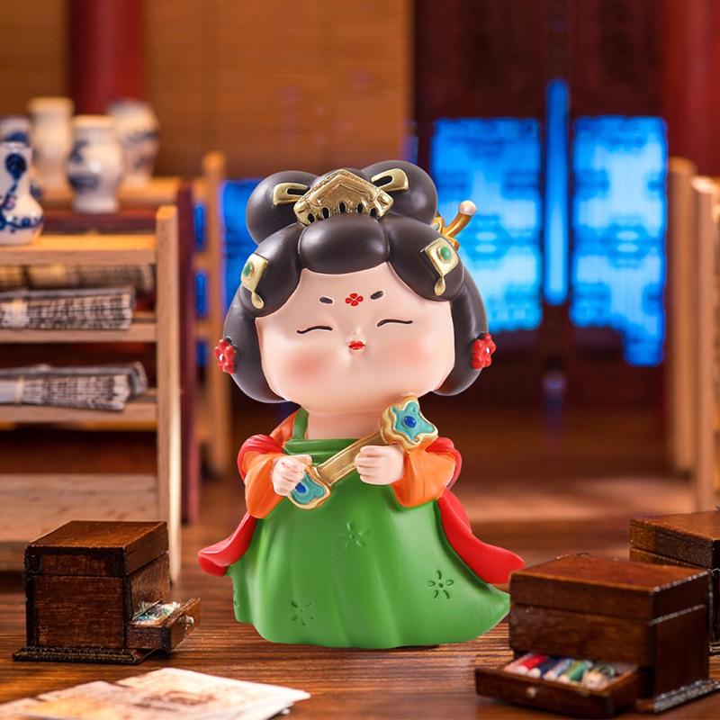 Creative Ancient Tang Lady Figurine: National Tide Style Desktop Ornament