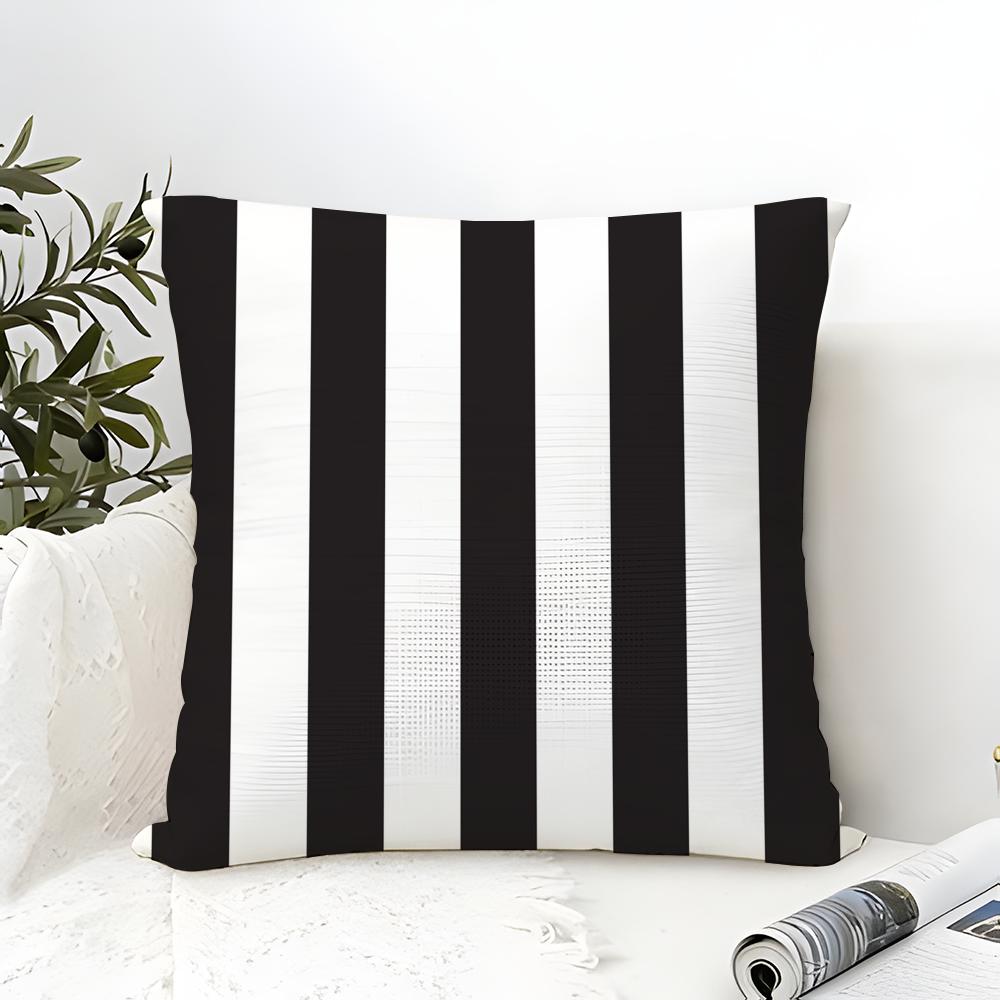 Minimal Classic Black White Stripes Pillow Case Linen Pillow Case Sofa Home Decor Cushion Cover Cushion Cove