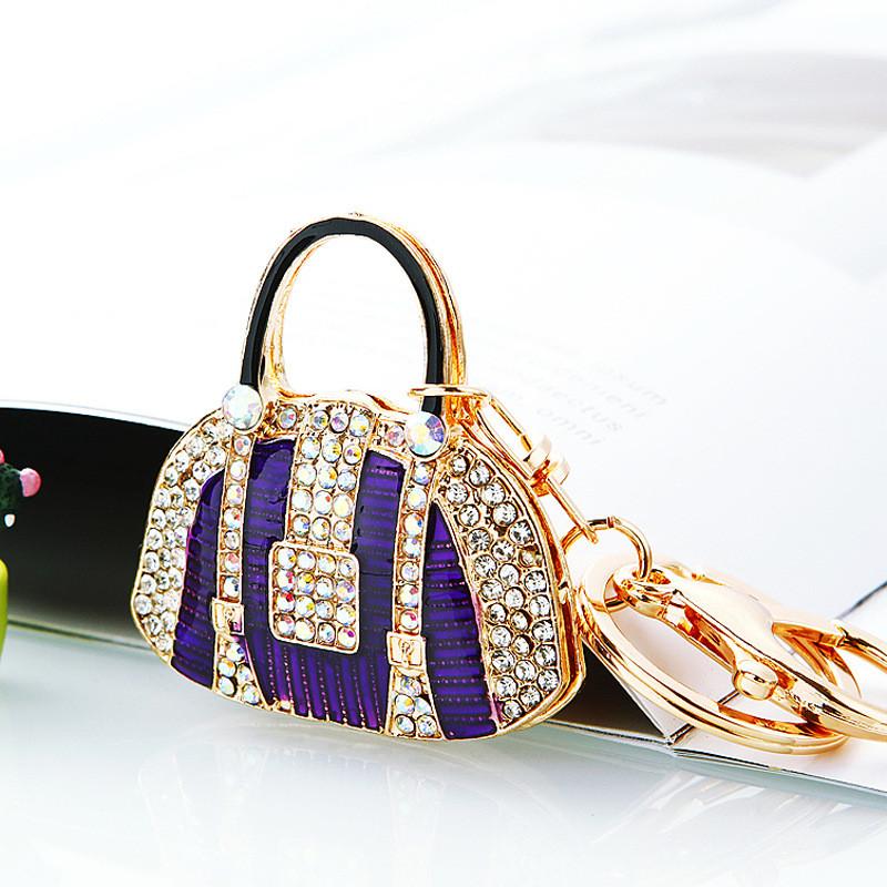 Elegant Metal Keychain Adorable Rhinestone Bag Charm For Stylish Women Gifts