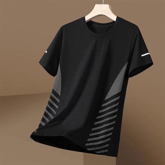 T-shirt à séchage rapide pour homme Respirant Athlétique Été Coupe ample T-shirt en maille pour Jogging Salle de sport Fitness Entraînement Travail en extérieur
