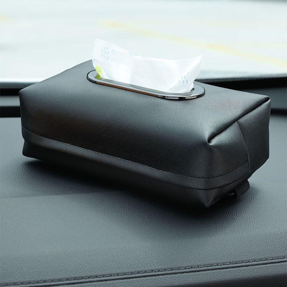 Practical Car Tissue Holder PU Leather Tissue Storage Box Sundries Organizes