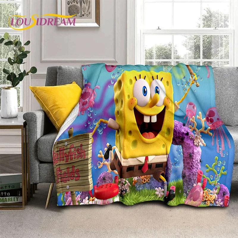 Grappige S-SpongeBob Patrick Ster Cartoon Zachte Flanellen Deken voor Bedden Slaapkamer Bank Picknick, Plaid voor Buiten Recreatie Cadeau