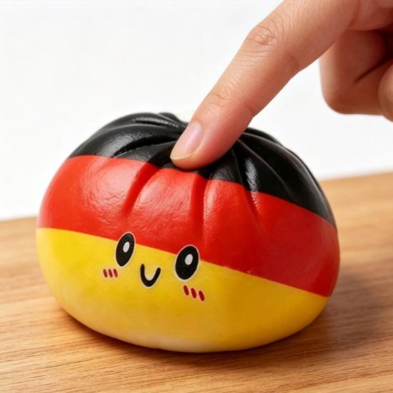 Tegneserie Uttrykk Dumpling Leketøy Stressavlastning Flagg Tema Dampet Bolle Klem Fidget Leketøy Håndavslapning Dekompresjonsverktøy