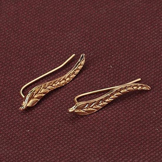 1 Pair Ear Stud Leaf Shape Exquisite Stud Earring