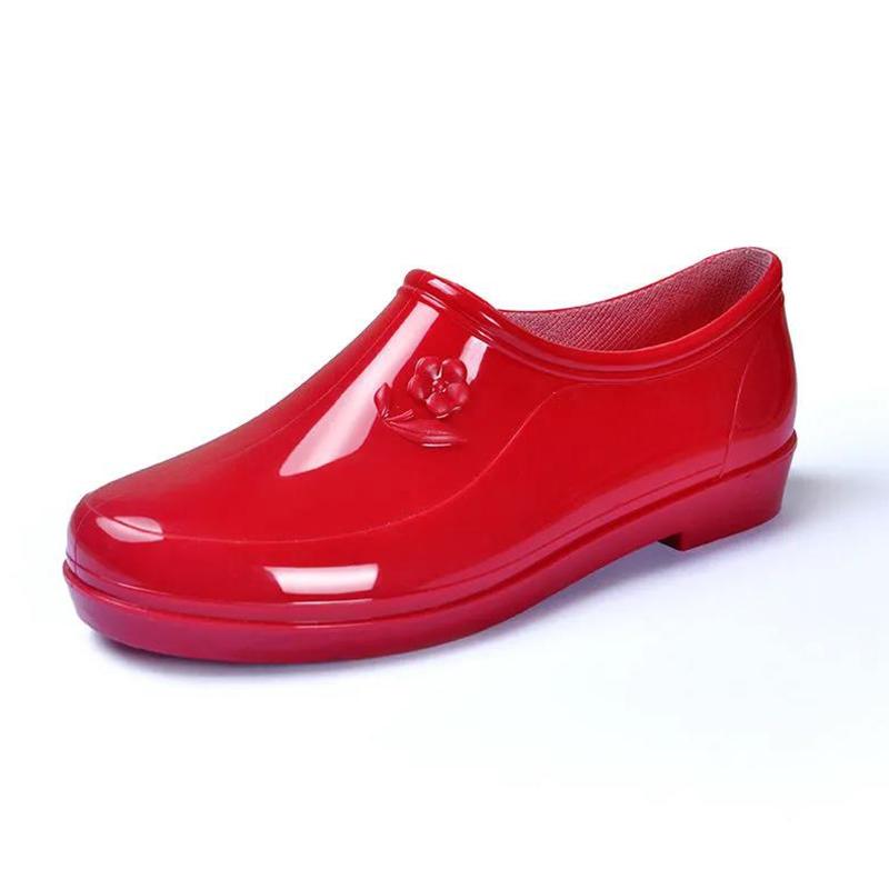 Spring Boots And Autumn Rain Womens Shallow Mouth Fashion Work Water Shoes Waterproof Nonslip Short Tube Lowtop Rubber Boots Rain Boots
