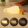1pc Cute Duck Night Light, LED Animal Night Light, Silicone Dimmable Timed Lamp, Kawaii Lying Flat Duck Touch Light For Bedroom Decor