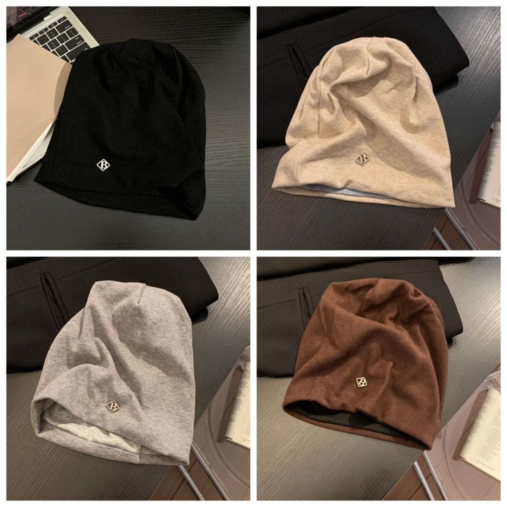 Thickened Slouchy Beanie Hat Breathable Warm Cold Headwear Korean Style Cap Travel