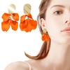 1 paar retro rozenblaadjes oorbellen lange stijl overdreven bungelende oorbellen felle kleur oorbellen sieraden accessoires