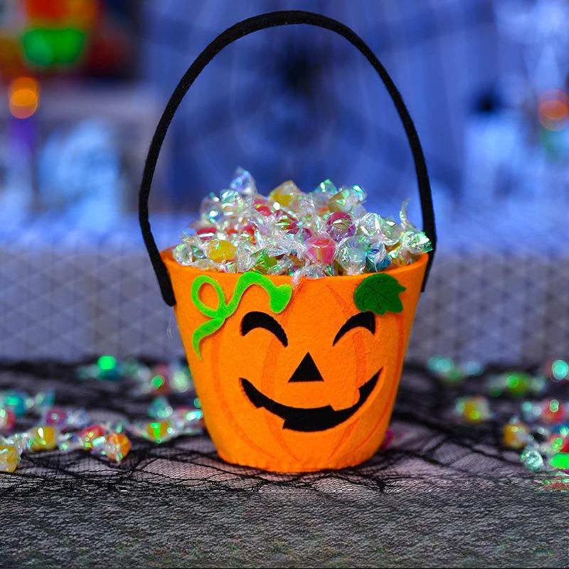 Halloween Trick or Treat Emmer Non-woven Snoeptas Kinderen Draagbare Pompoen Geest Cadeau Tote Tas