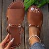 Women Leather Flip Flops Slippers Women's Summer Fashion Flats Sandals Slippers