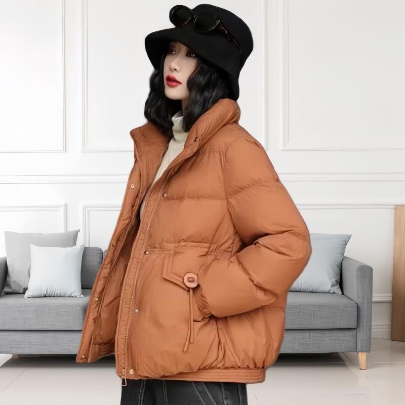 Down jacket women's high-end short winter new solid color stand-up collar versatile warm fashion thin coat