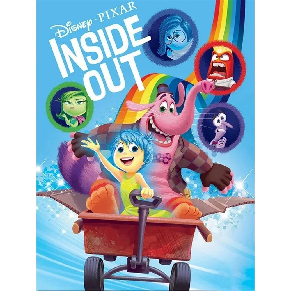 Disney 5D DIY Diamond Painting Decorations Classic Inside Out Poster Illustrations Diamond Embroidery and Rhinestone Cross Stitch Set Handmade
