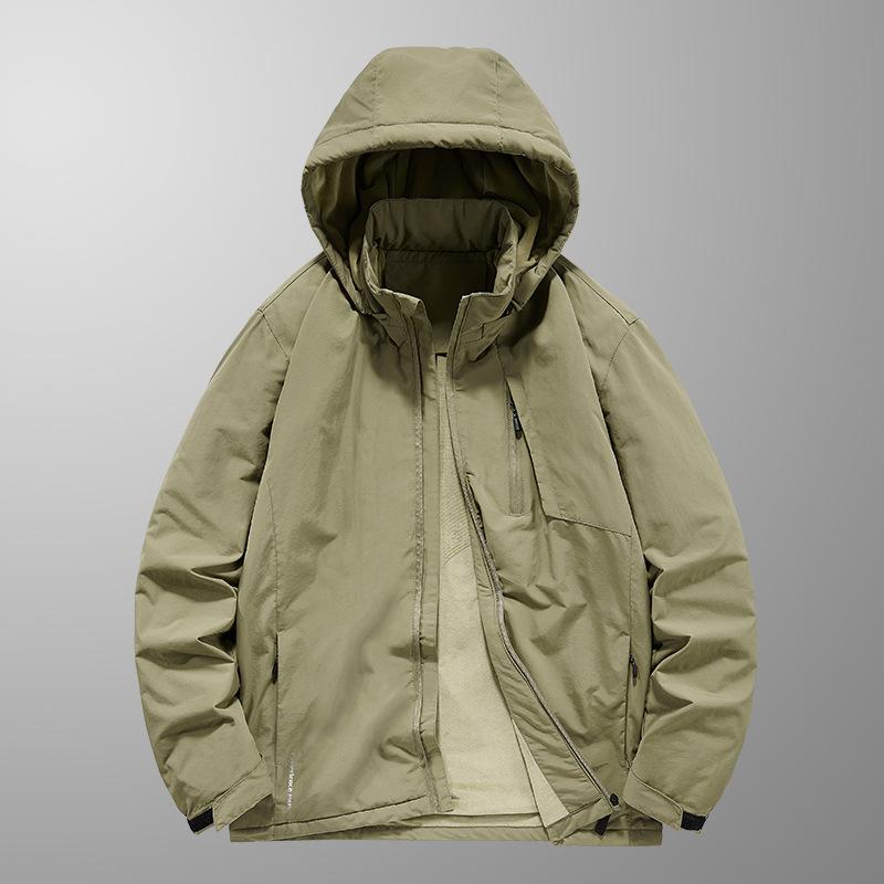 Veste Polaire Fine Veste Homme Printemps et Automne Extérieur Imperméable Coupe-vent Montagne à Capuche