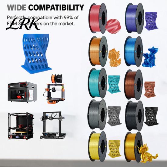 1.75mm PLA Filament Silk 3D Printer Filament, 1kg Spool for FDM Accessory Printers, Shiny Metallic DIY Ornaments and Models Printing Material