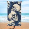 Bold Graphic Skull Beach Towel, Soft Microfiber Unisex Quick Dry Absorbent for Travel Swimming Camping Art Inspired