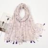 Bufandas Chalinas Nuevas Estampadas de Lino Suave Algodón Hijabs Musulmanes para Mujer Foulard Premium Femme Largos Frescos Florales Bufandas con Borlas Echarpe