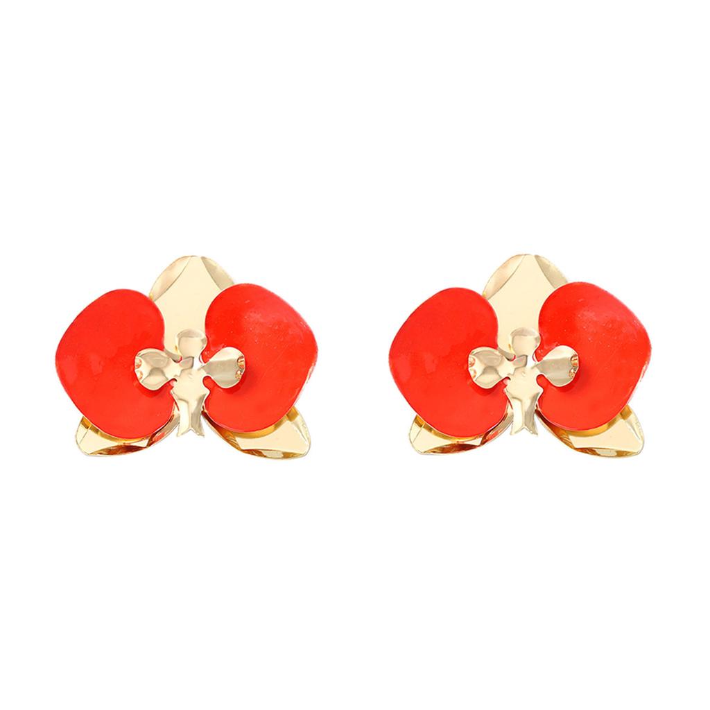 European and American Retro Light Luxury Elegant Exaggerated Three-dimensional Flower Earrings Fashionable Personality Atmosphere Women's Earrings