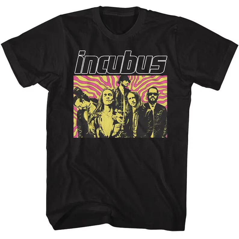 NEW Incubus Swirl Background Black T-Shirt