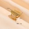 Premium Roestvrij Staal Ring Opening Retro Geometrische Lijn Ring Hydraulisch Titanium Staal Sieraden