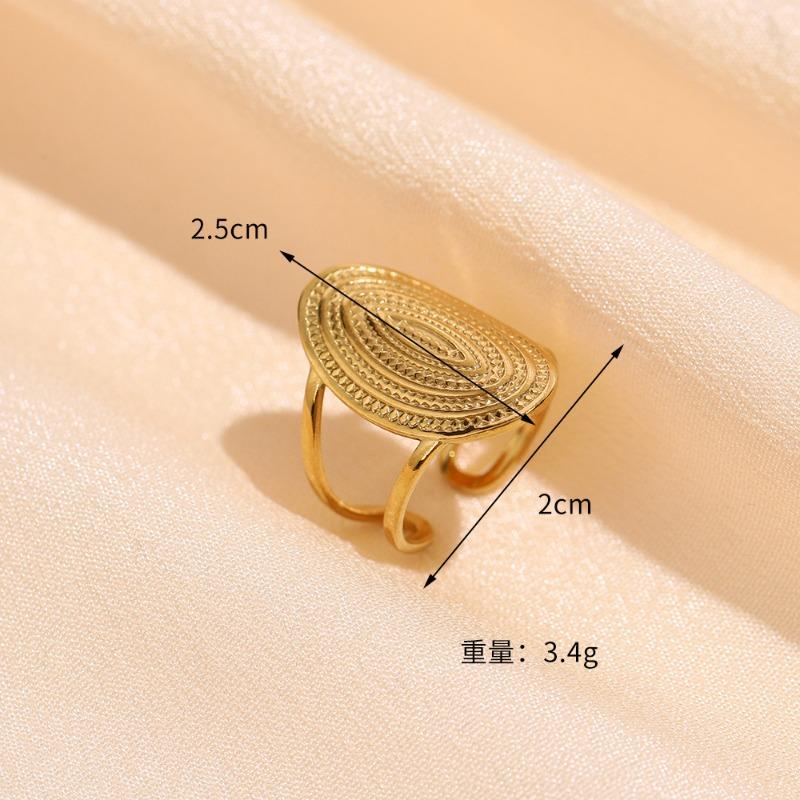 Premium Roestvrij Staal Ring Opening Retro Geometrische Lijn Ring Hydraulisch Titanium Staal Sieraden