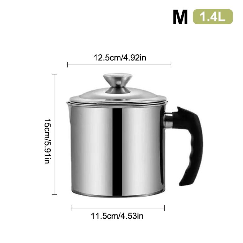 Durable Stainless Steel Oil Pot With Built-In Filter - Easy To Invert Design, Leak-Proof And Convenient Kitchen And Restaurant