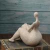1pc, Sandstone Resin  Chubby Woman Statue  Handmade Sandstone Abstract Art Home Living Room Office Cabinet Tabletop Entryway Dec