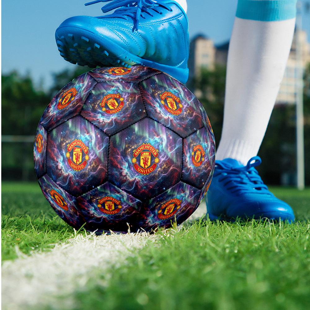 Manchester United Theme Soccer Ball Size 5 Soccer Ball Soft Touch Professional Training Football for Outdoor Sports