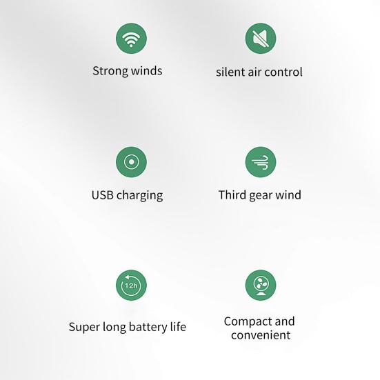 Handheld Small Fan with 3 Speed Settings Strong Airflow Low Noise USB Rechargeable Battery Operated Pocket Fan