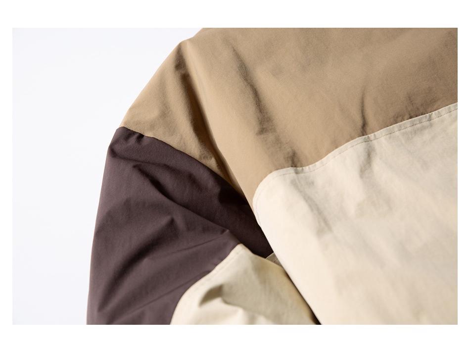 American Retro Stand Collar Cotton Jacket - Color Block, Patchwork, Winter Casual Versatile Men's Workwear Y605