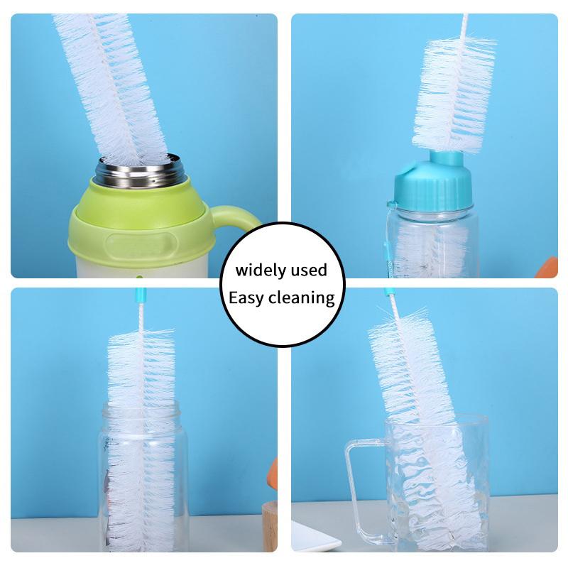 Brosse de nettoyage pour bouteilles de vin, bière, sport, thermos, verres et bouteilles de sport à col long et étroit.