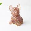 Klein Frans Bulldog Hars Ornament Met Wit Kwarts En Unieke Kunst Voor Woonkamer Display