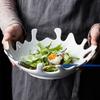 Creative White Irregular Ceramic Plates – Coral Shape Salad, Dessert & Dinner Porcelain Dish Set for Home Kitchen