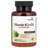 Vitamine K2+D3, Force Extra, 60 Gélules