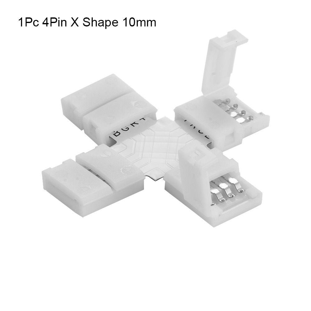 1/5/10PCS New Clip-on Coupler Solderless 4Pin 10mm LED Strip Connector PCB