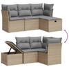 4 Piece Garden Sofa Set with Cushions Beige Mix Poly Rattan