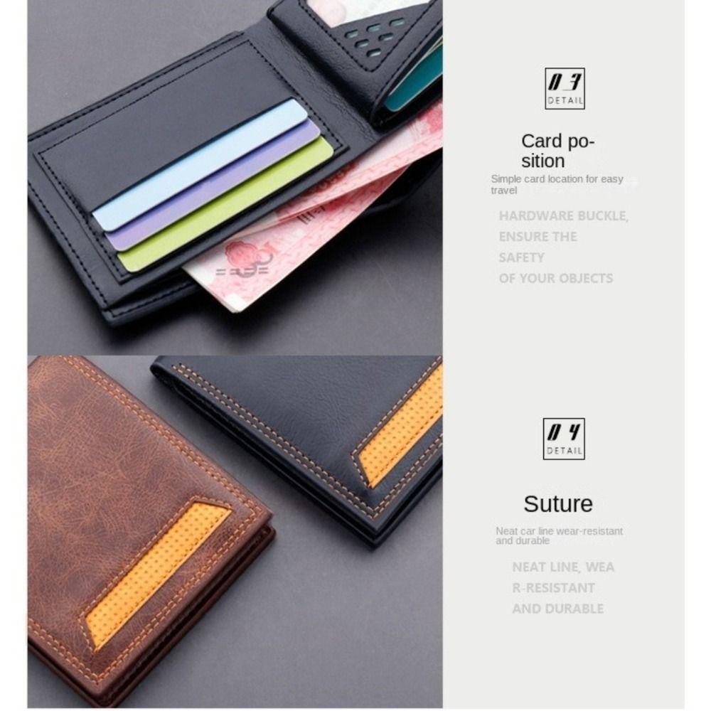 Soft 2 Fold Purse Thin Male Leather Purse Fashion Male  Coin Pocket  Daily Use
