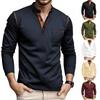 European and American Loose Spring and Summer Men's Stand-up Collar POLO Shirt, Long-sleeved Sweater Bottoming Top Business Casual