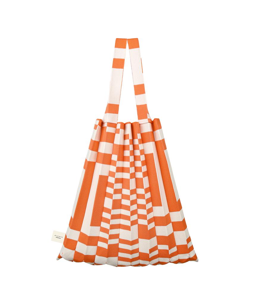 Pleatsmama Tote Bag Grid Orange